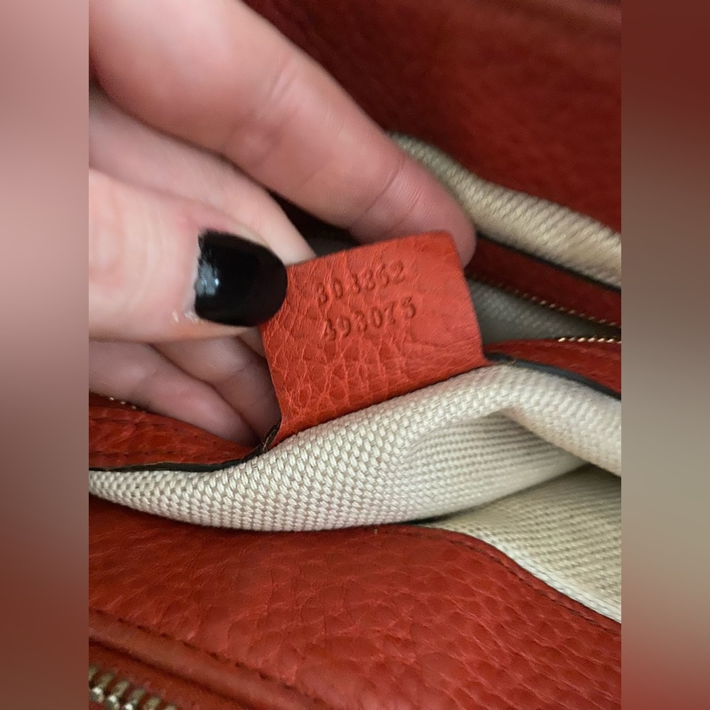 Gucci Soho Disco Crossbody Satchel Bag Red Leather Gold - Picture 10 of 16